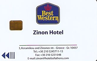 Hotel Keycard Best Western Athens Greece Front