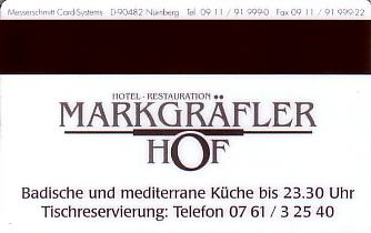 Hotel Keycard Best Western Freiburg Germany Back