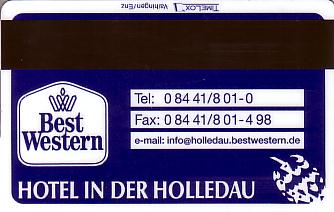Hotel Keycard Best Western Holledau Germany Back
