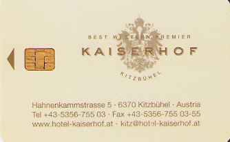 Hotel Keycard Best Western Kitzbuhel Austria Front