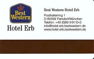 Hotel Keycard Best Western Munich Germany Back