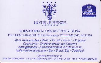 Hotel Keycard Best Western Verona Italy Front