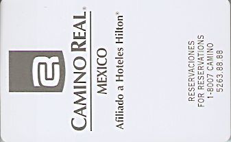 Hotel Keycard Camino Real Mexico City Mexico Front