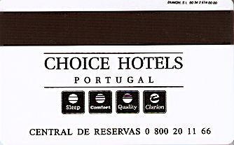 Hotel Keycard Comfort Inn & Suites Lisbon Portugal Back