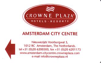 Hotel Keycard Crowne Plaza Amsterdam Netherlands Front