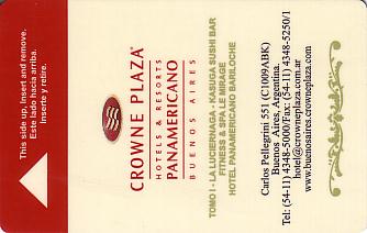 Hotel Keycard Crowne Plaza Buenos Aires Argentina Front