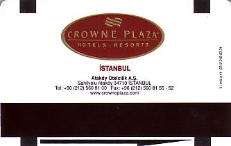 Hotel Keycard Crowne Plaza Istanbul Turkey Back