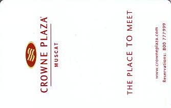 Hotel Keycard Crowne Plaza Muscat Oman Front