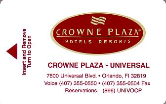 Hotel Keycard Crowne Plaza Orlando U.S.A. Front