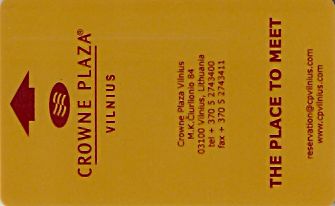 Hotel Keycard Crowne Plaza Vilnius Lithuania Front