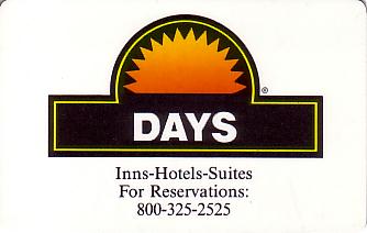 Hotel Keycard Days Inn Generic Front