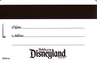 Hotel Keycard Disney Hotels Disneyland U.S.A. Back