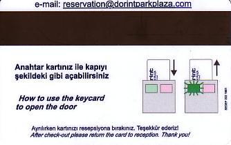 Hotel Keycard Dorint Istanbul Turkey Back