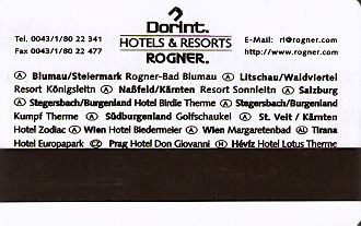 Hotel Keycard Dorint St Veit Austria Back