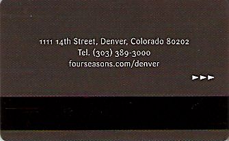 Hotel Keycard Four Seasons Denver U.S.A. Back