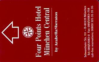 Hotel Keycard Four Points Hotels Munich Germany Front