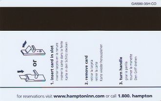 Hotel Keycard Hampton Inn Colorado (State) U.S.A. (State) Back