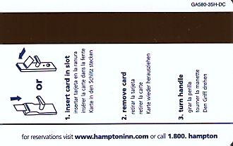 Hotel Keycard Hampton Inn Washington d.c. (State) U.S.A. (State) Back