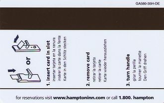 Hotel Keycard Hampton Inn Delaware (State) U.S.A. (State) Back