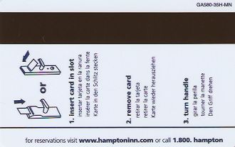Hotel Keycard Hampton Inn Minnesota (State) U.S.A. (State) Back