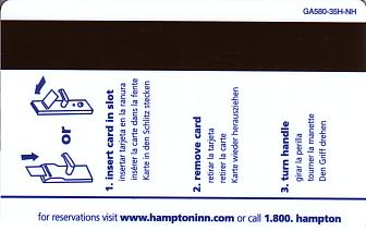 Hotel Keycard Hampton Inn New Hampshire (State) U.S.A. (State) Back