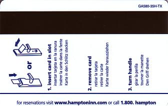 Hotel Keycard Hampton Inn Texas (State) U.S.A. (State) Back