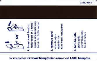 Hotel Keycard Hampton Inn Utah (State) U.S.A. (State) Back