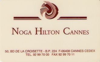 Hotel Keycard Hilton Cannes France Front