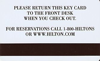 Hotel Keycard Hilton Charlotte U.S.A. Back