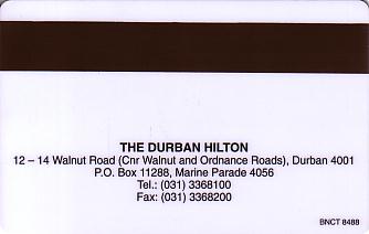 Hotel Keycard Hilton Durban South Africa Back