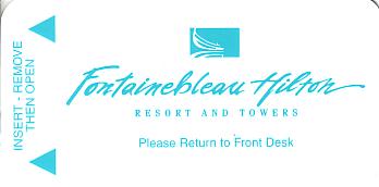 Hotel Keycard Hilton Fontainebleau France Front