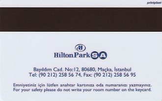 Hotel Keycard Hilton Istanbul Turkey Back