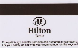 Hotel Keycard Hilton Izmir Turkey Back