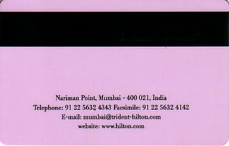 Hotel Keycard Hilton Mumbai India Back