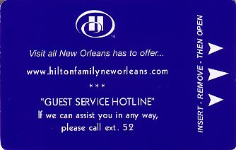 Hotel Keycard Hilton New Orleans U.S.A. Front
