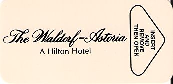 Hotel Keycard Hilton New York City U.S.A. Front