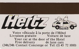 Hotel Keycard Hilton Paris France Back