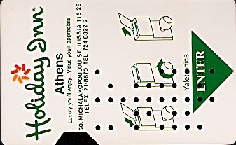 Hotel Keycard Holiday Inn Athens Greece Front