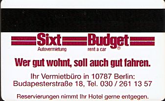 Hotel Keycard Holiday Inn Berlin Germany Back