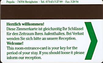 Hotel Keycard Holiday Inn Cologne Germany Back