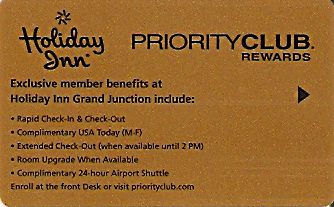 Hotel Keycard Holiday Inn Grand Junction U.S.A. Front