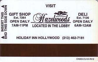Hotel Keycard Holiday Inn Hollywood U.S.A. Back