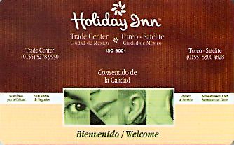 Hotel Keycard Holiday Inn Mexico City Mexico Front