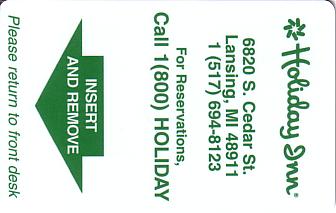 Hotel Keycard Holiday Inn Michigan (State) U.S.A. (State) Front