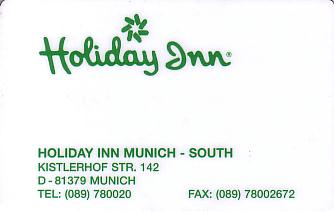 Hotel Keycard Holiday Inn Munich Germany Front