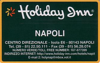 Hotel Keycard Holiday Inn Naples Italy Front