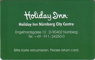 Hotel Keycard Holiday Inn Nuremberg Germany Front