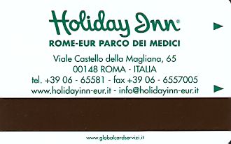 Hotel Keycard Holiday Inn Rome Italy Back