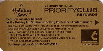 Hotel Keycard Holiday Inn Southwest U.S.A. Front