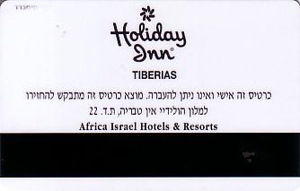 Hotel Keycard Holiday Inn Tiberias Israel Back